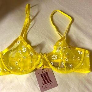 Savage X Fenty yellow floral unlined bra